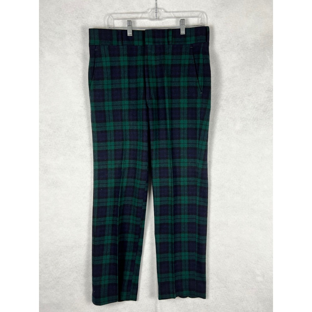 Pendleton Vintage 60s Mens Made in USA BlackWatch Wool Trousers Talon Zip 32x30